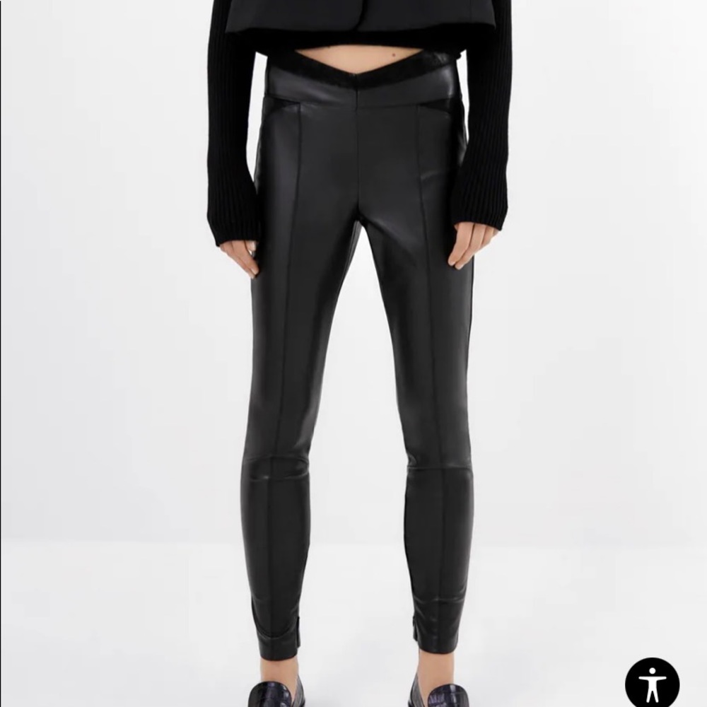 Zara Black Faux Leather Pant